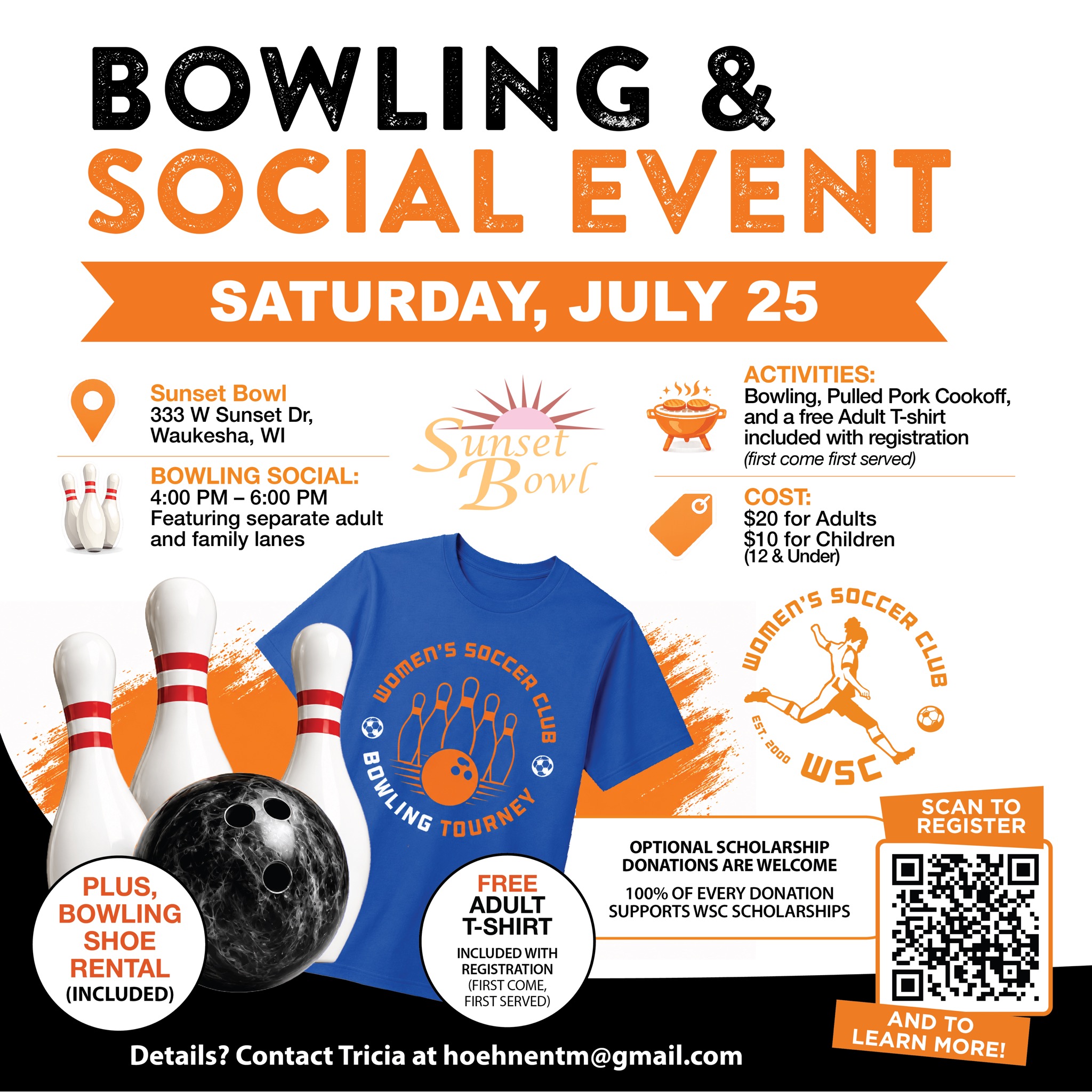 WSC Bowling & Social Event — Saturday, July 25, 2026