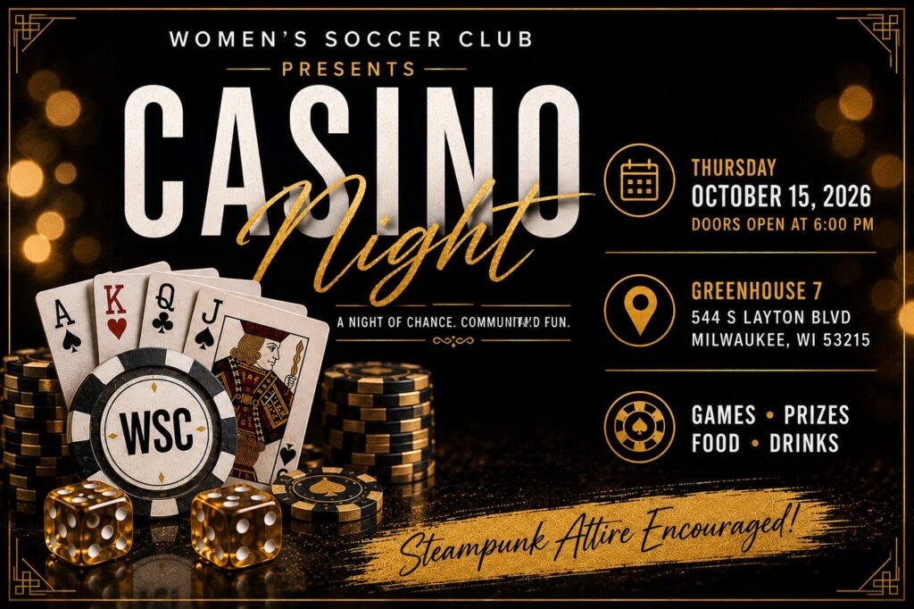 WSC Casino Night, Thursday October 15 2026, Greenhouse 7, Milwaukee